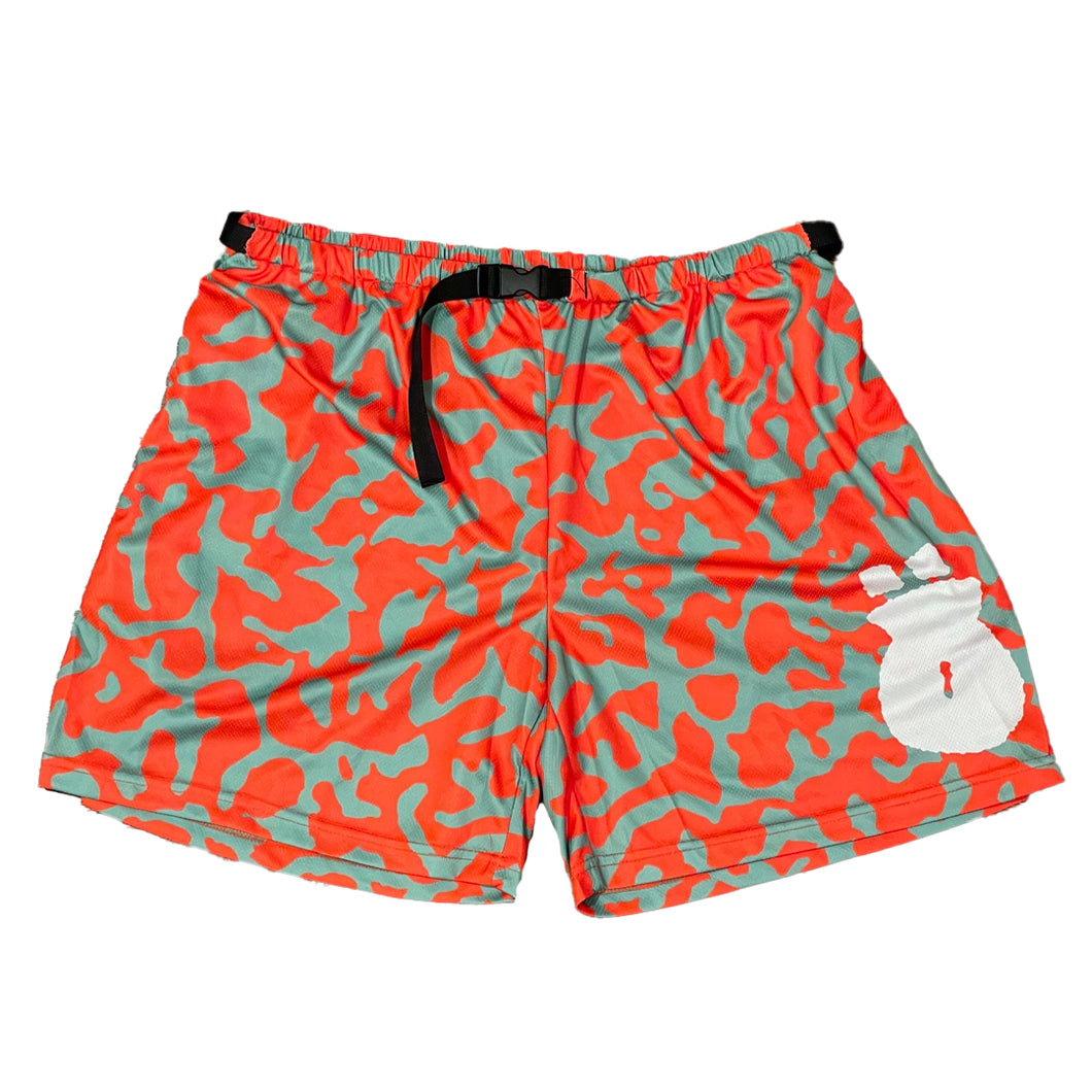 Camo Mesh Shorts Orange/Green